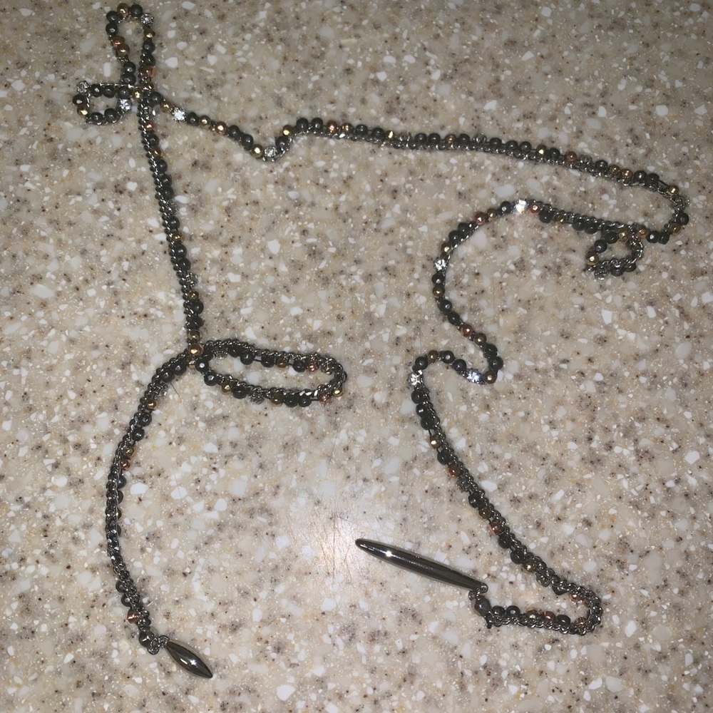 Stella & Dot Zoe Lariat Necklace - Hematite